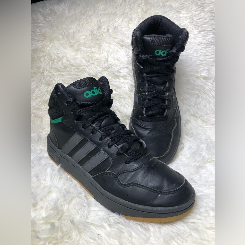 Adidas Men's Black and Green Sneakers